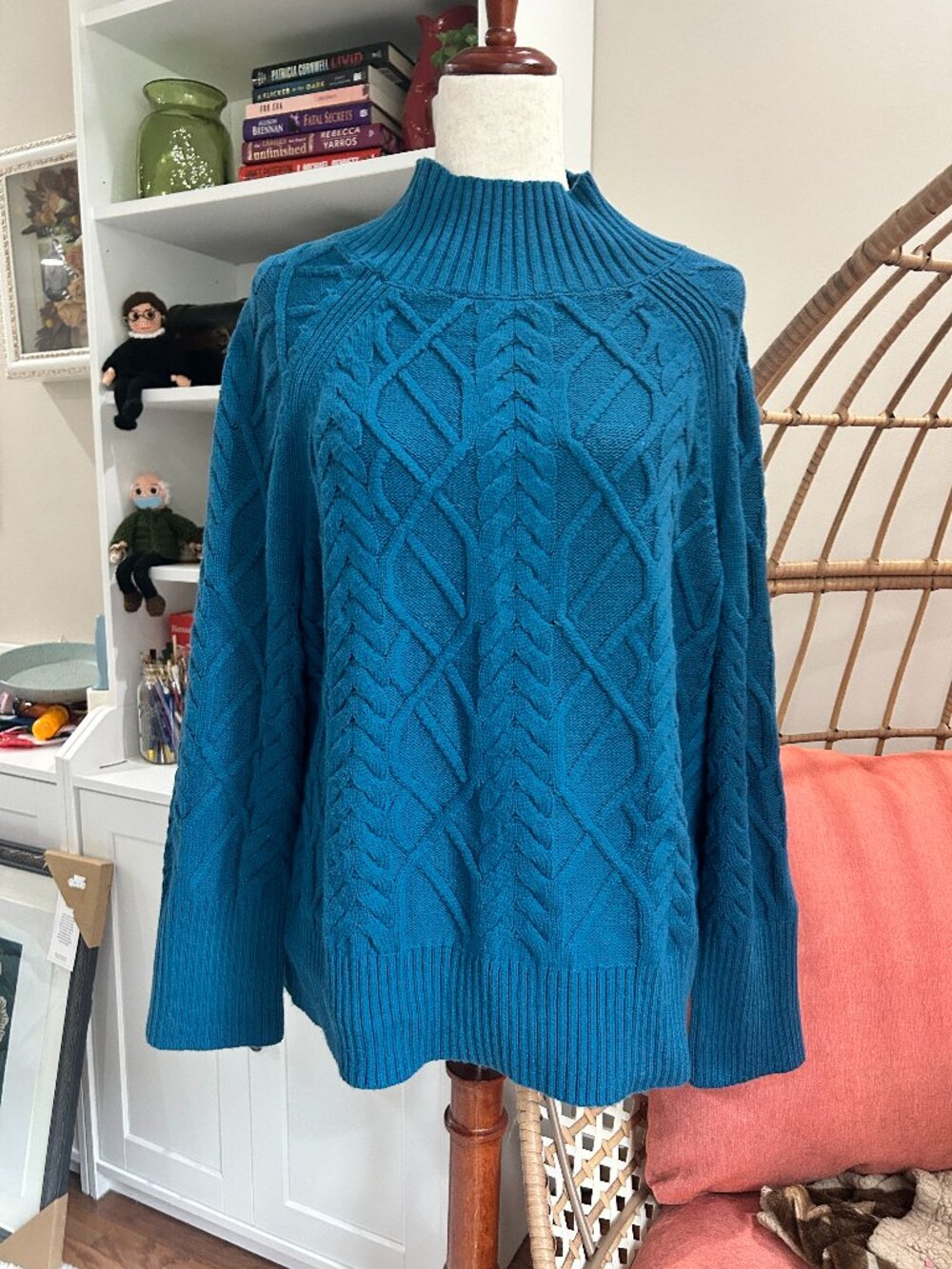 Talbot's Teal sweater Sz XL NWT